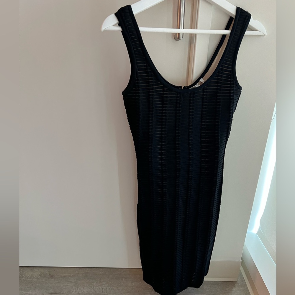 Herve Leger Black Shadow Stripe Mini Dress Size XS